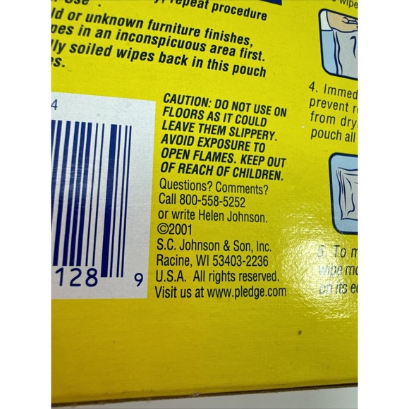 2 Packs Vintage Pledge Wood Wipes 18 Pre-Moistened Lemon Scented Wipes 7" x 11" - Picture 4 of 5